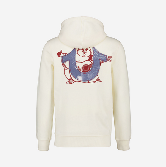 TRUE RELIGION - Hanorac Crem cu Logo Imprimat