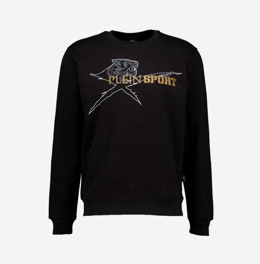 PLEIN SPORT - Bluza Negra cu Grafic Tigru